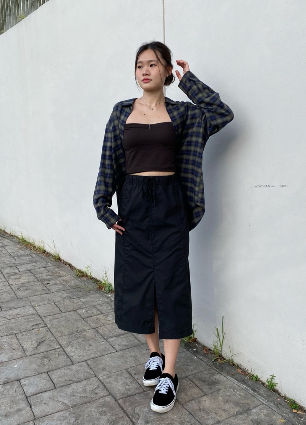 Черная кэжуал однотонная юбка Uniqlo