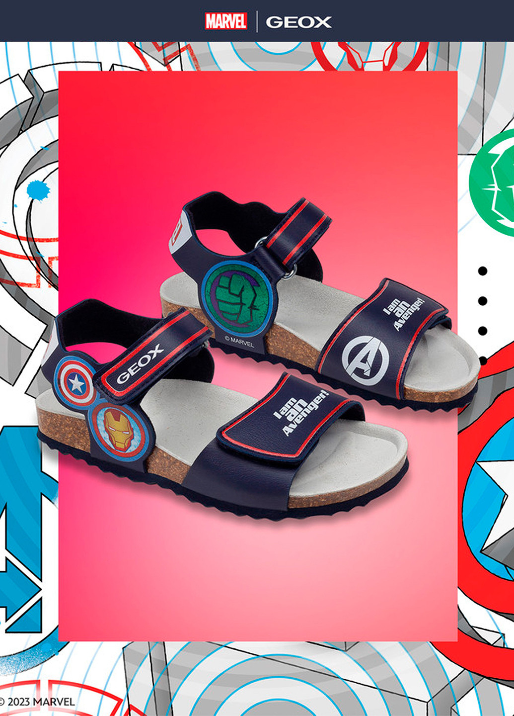 Синие кэжуал сандалии Geox на липучке