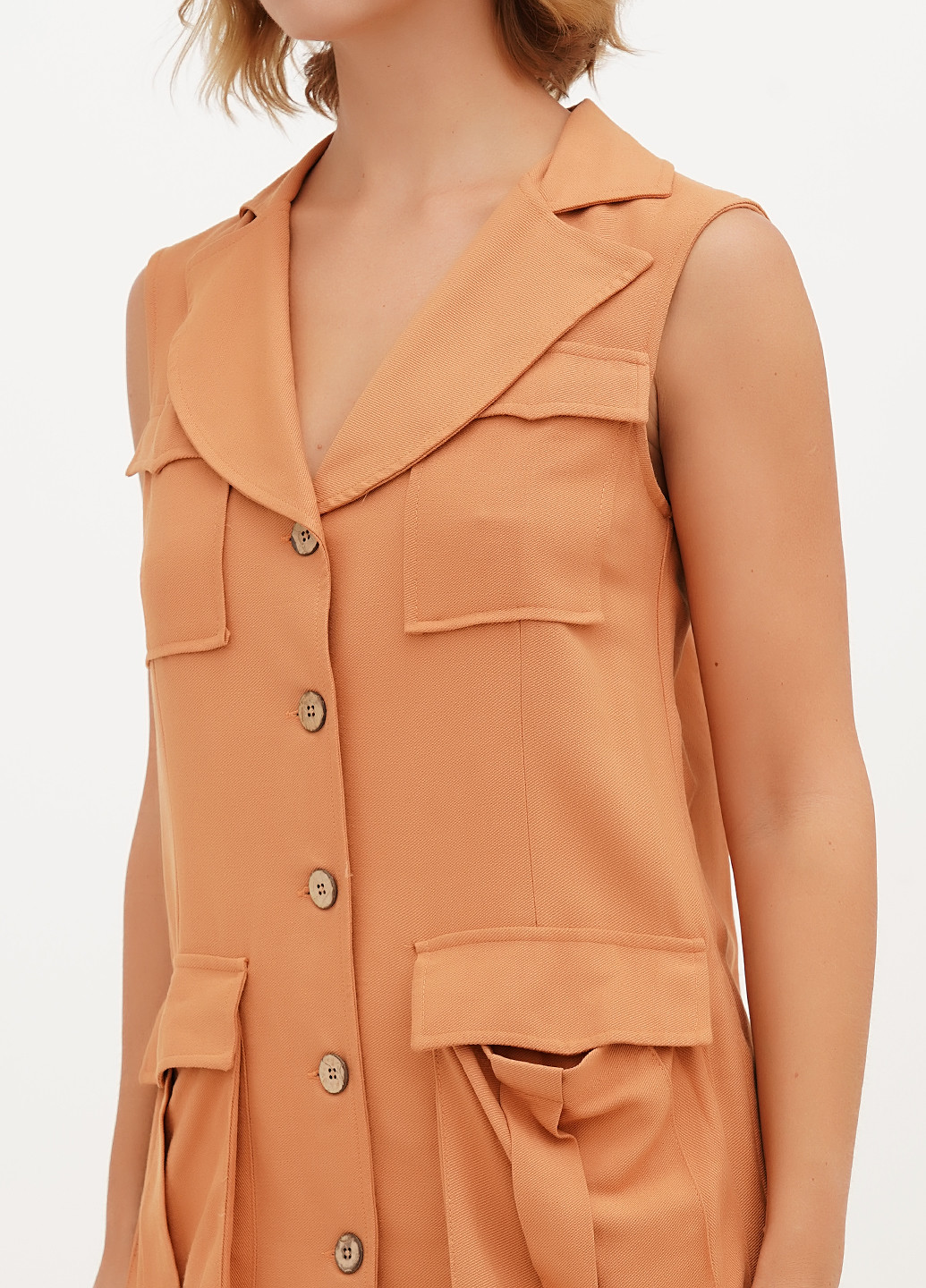 Охра кэжуал платье рубашка Vicolo однотонное