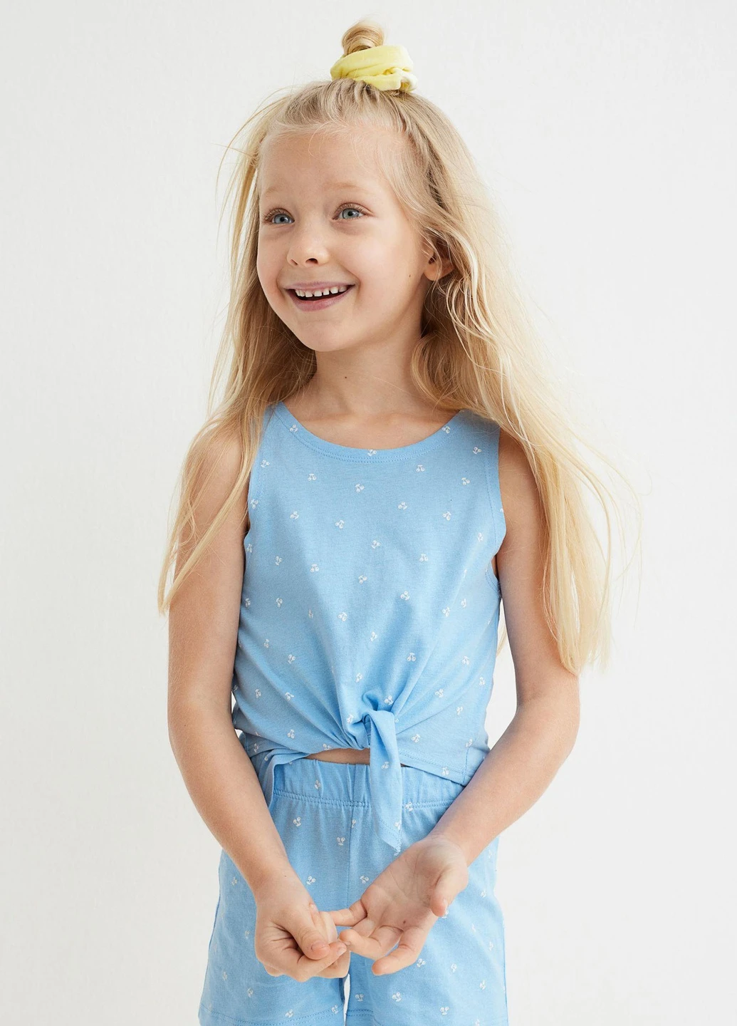 Майка,блакитний в білий горошок, H&M Basic (255193102)