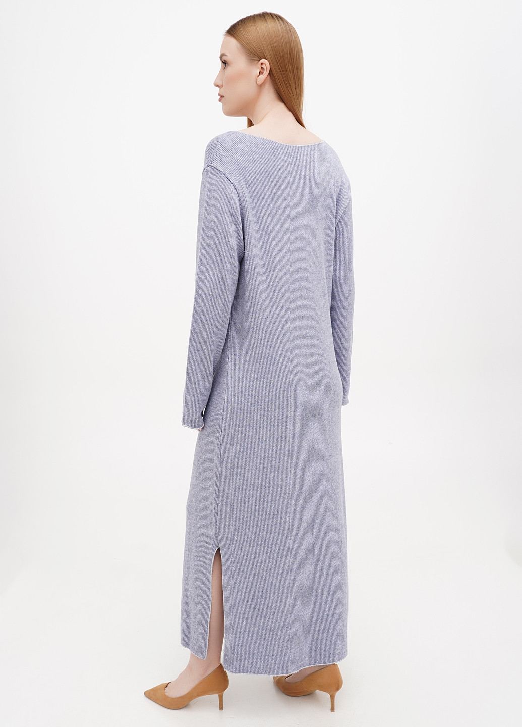 Сіро-синя кежуал сукня сукня светр Made in Italy меланжева