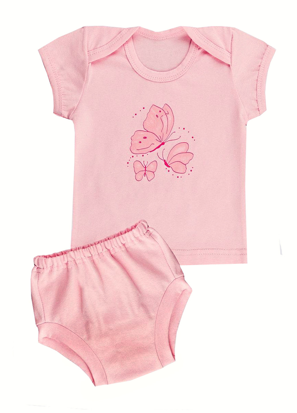 Розовый демисезонный комплект (футболка, трусики) BabiesBerries