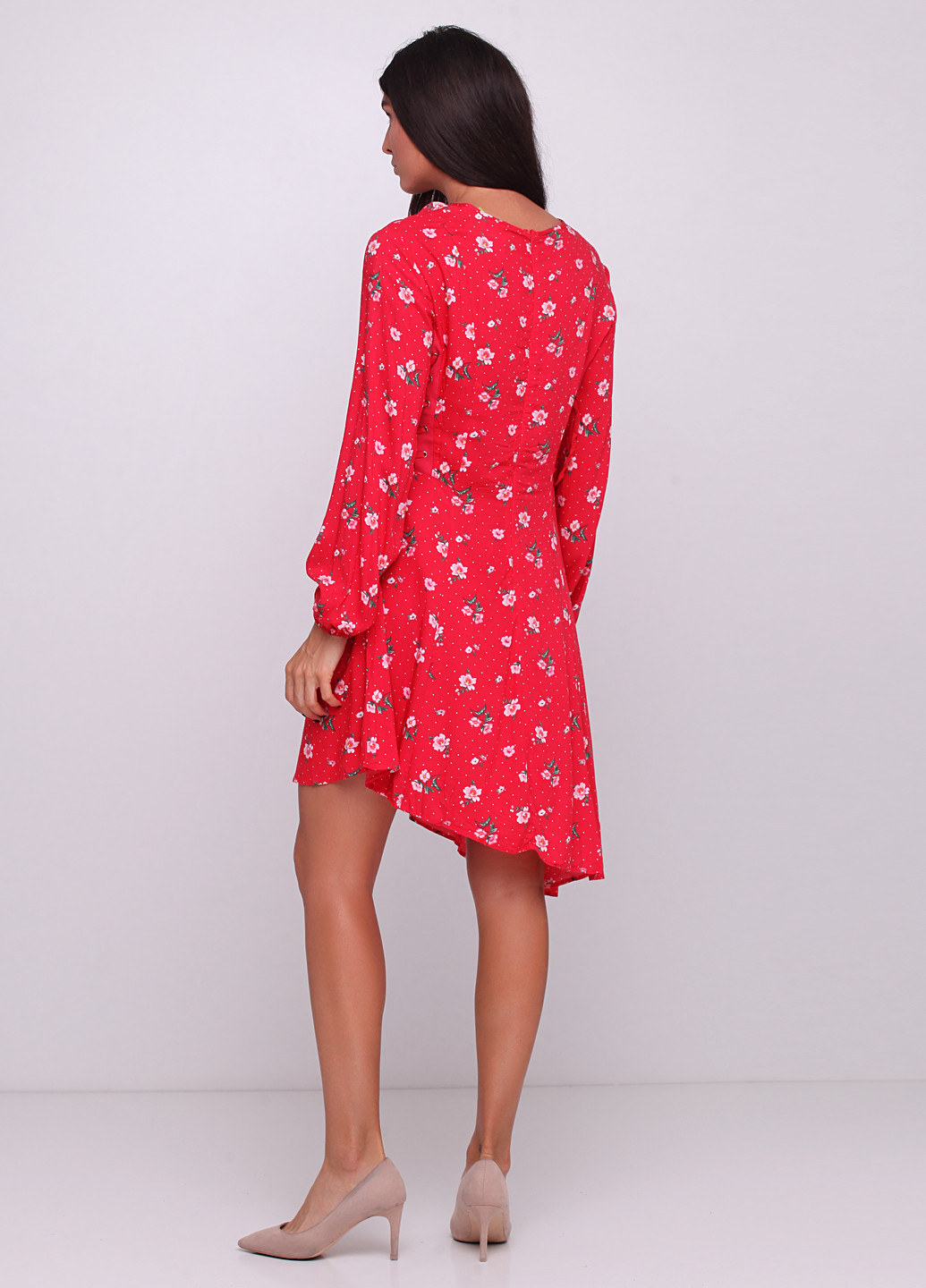 Червона кежуал сукня без підкладу H&M з квітковим принтом