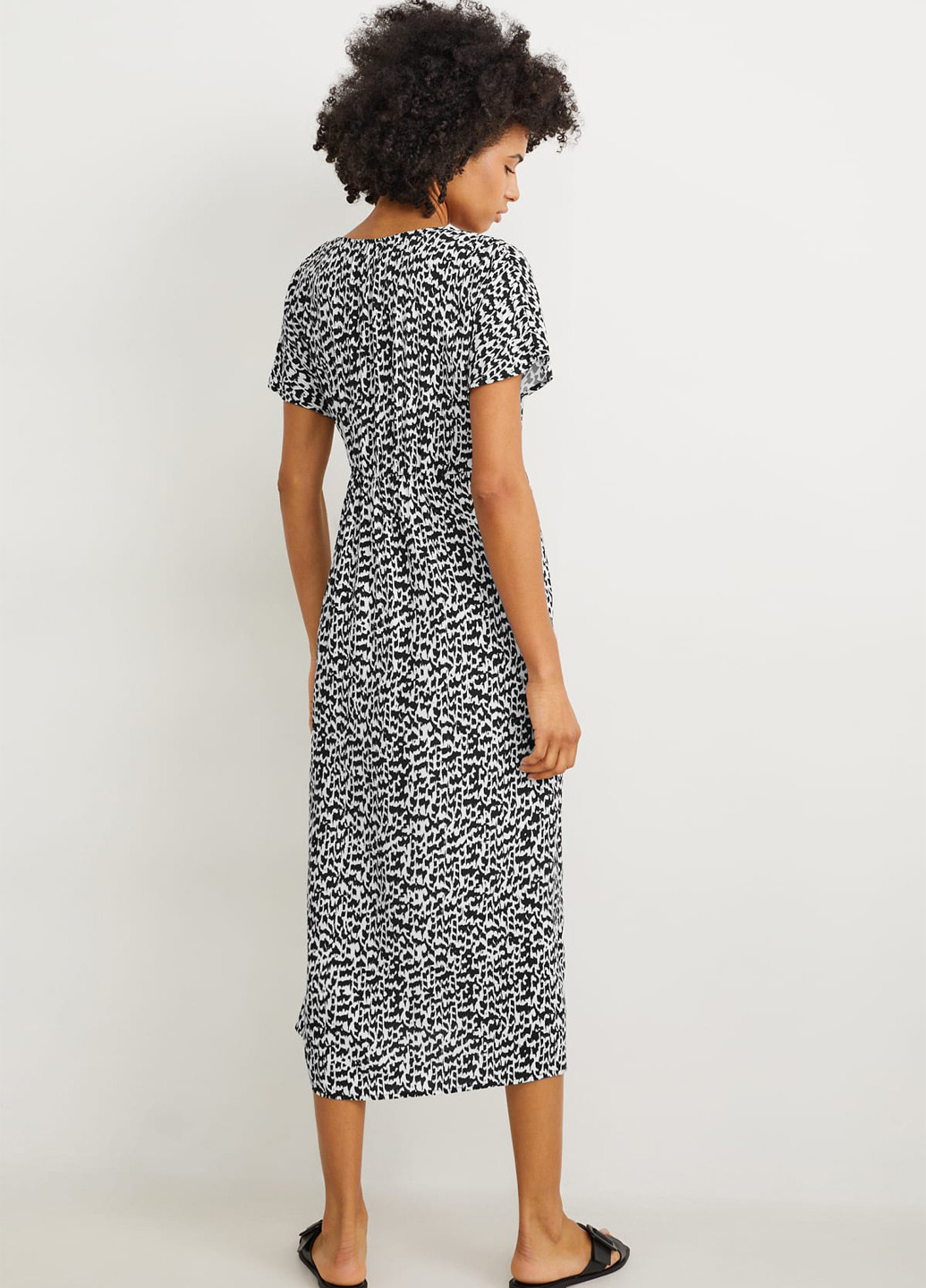 Чорно-білий кежуал сукня а-силует C&A з абстрактним візерунком