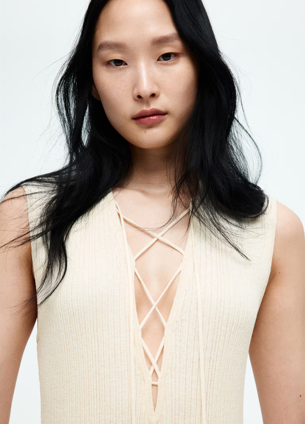 Кремова кежуал сукня H&M однотонна