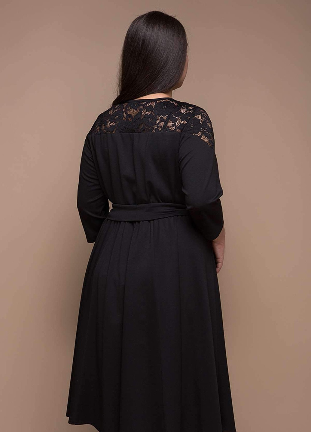 Чорна кежуал сукня з расклешенной спідницею грейс чорне Tatiana однотонна