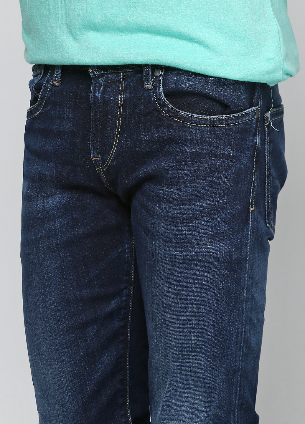 Джинсы Pepe Jeans завужені однотонні темно-сині джинсові