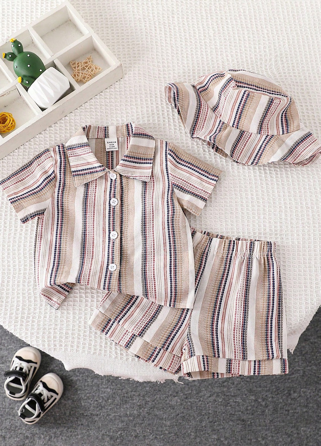 Комбінований літній костюм (сорочка, шорти, капелюх) з шортами, з сорочкою SHEIN