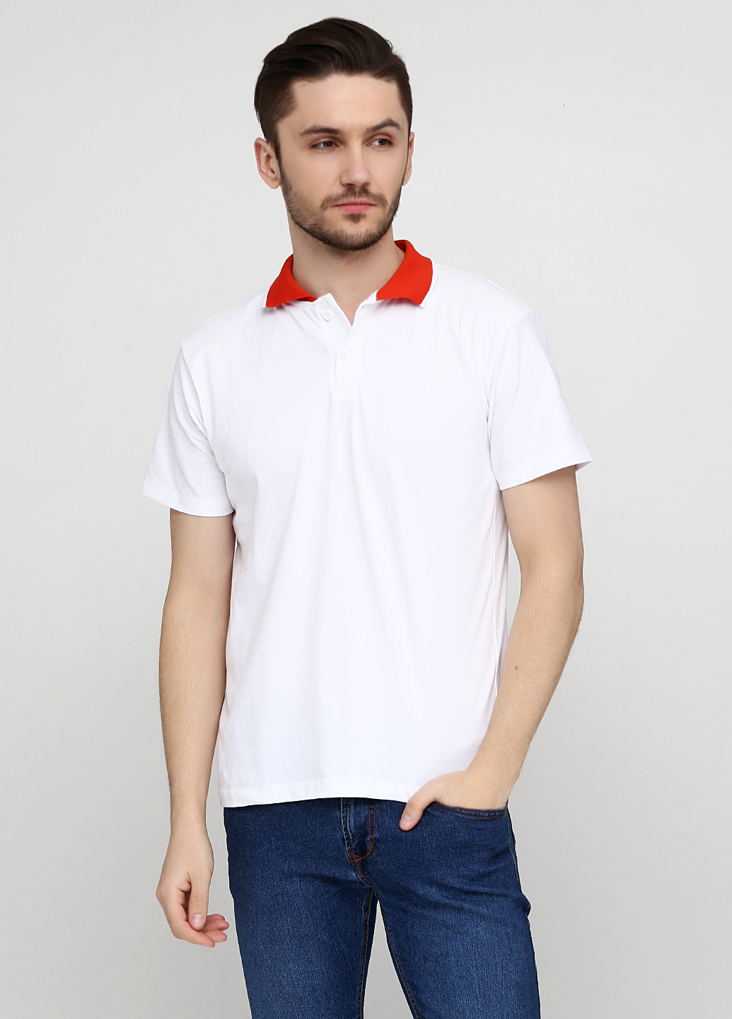 Белая футболка-поло для мужчин Chiarotex однотонная