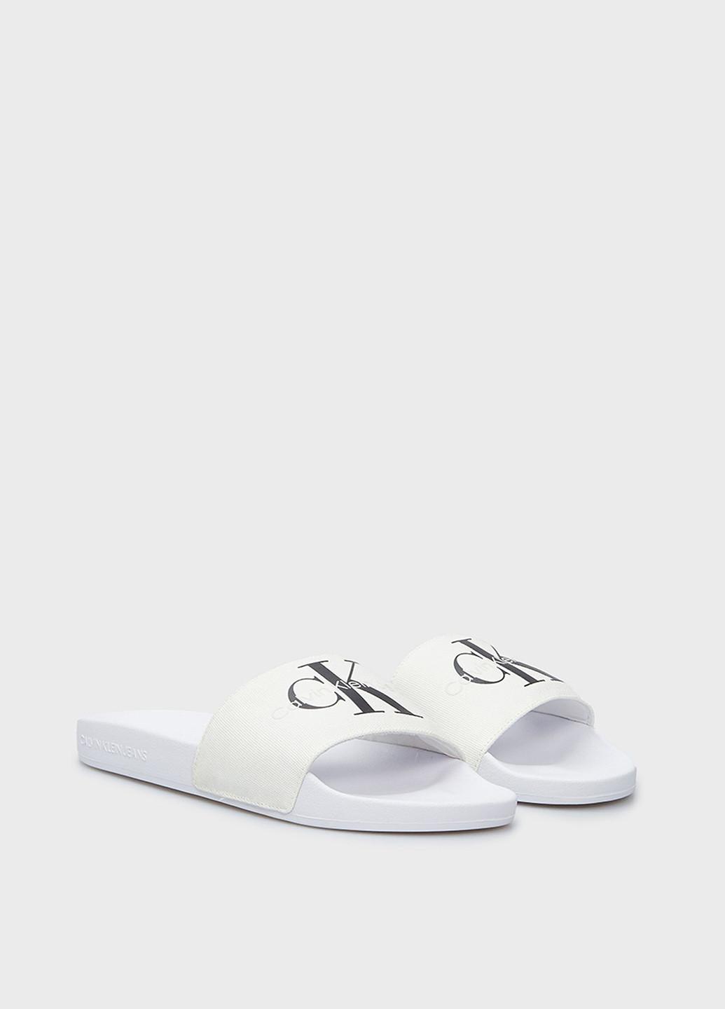 Белые шлепанцы Calvin Klein Jeans с логотипом