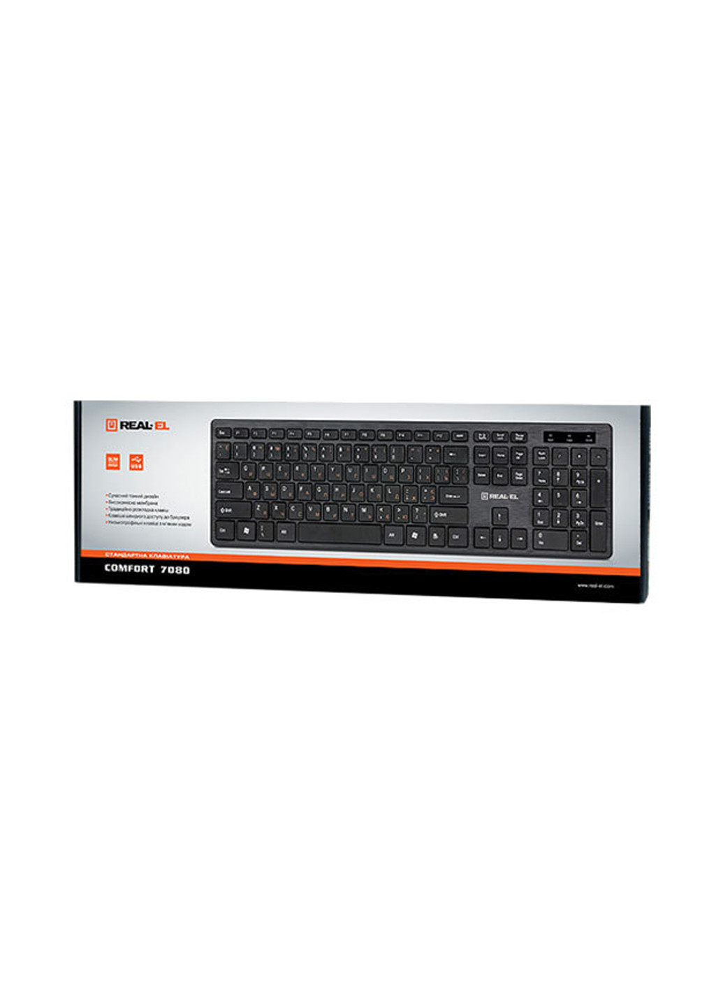 Клавіатура Black USB Real-El comfort 7080 (134154264)