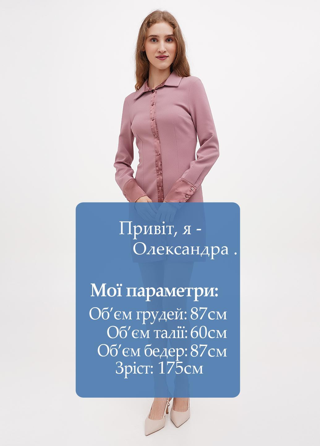 Лавандова кежуал сукня сукня-сорочка Sassofono однотонна