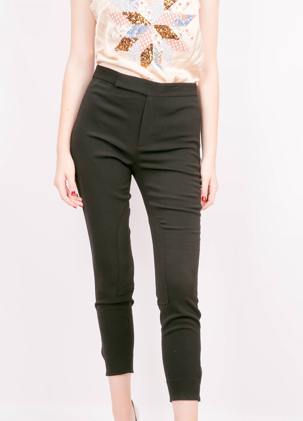 Черные кэжуал демисезонные укороченные, зауженные брюки Ralph Lauren