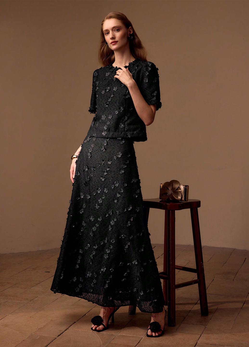 Черная кэжуал однотонная юбка SHEIN а-силуэта (трапеция)