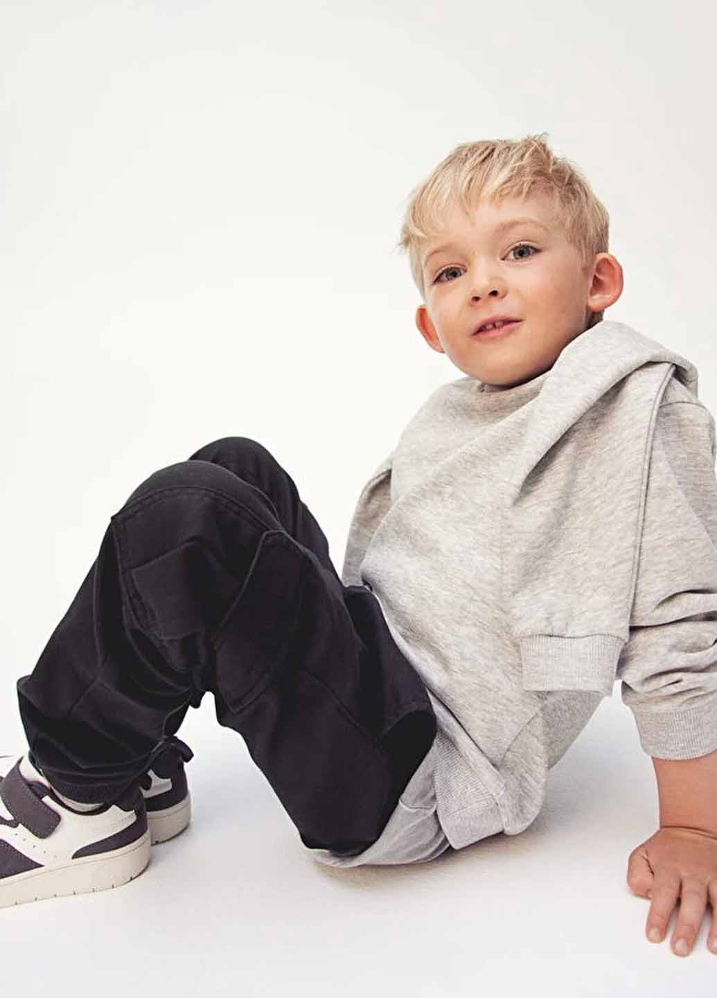 Черные кэжуал демисезонные брюки джоггеры, карго H&M