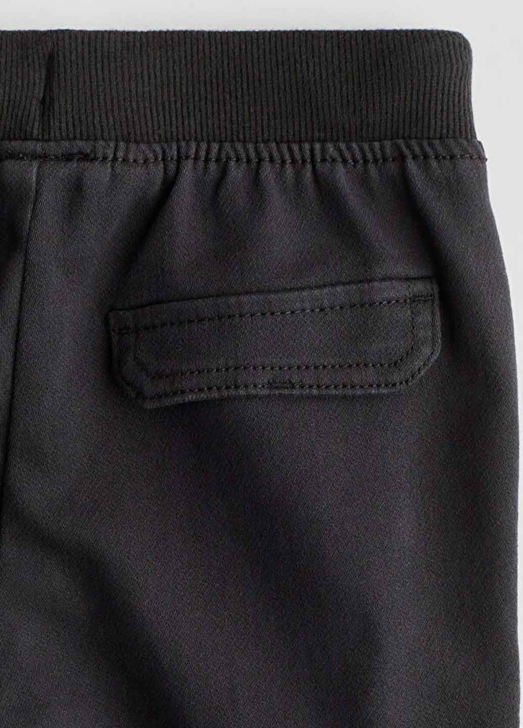 Черные кэжуал демисезонные брюки джоггеры, карго H&M