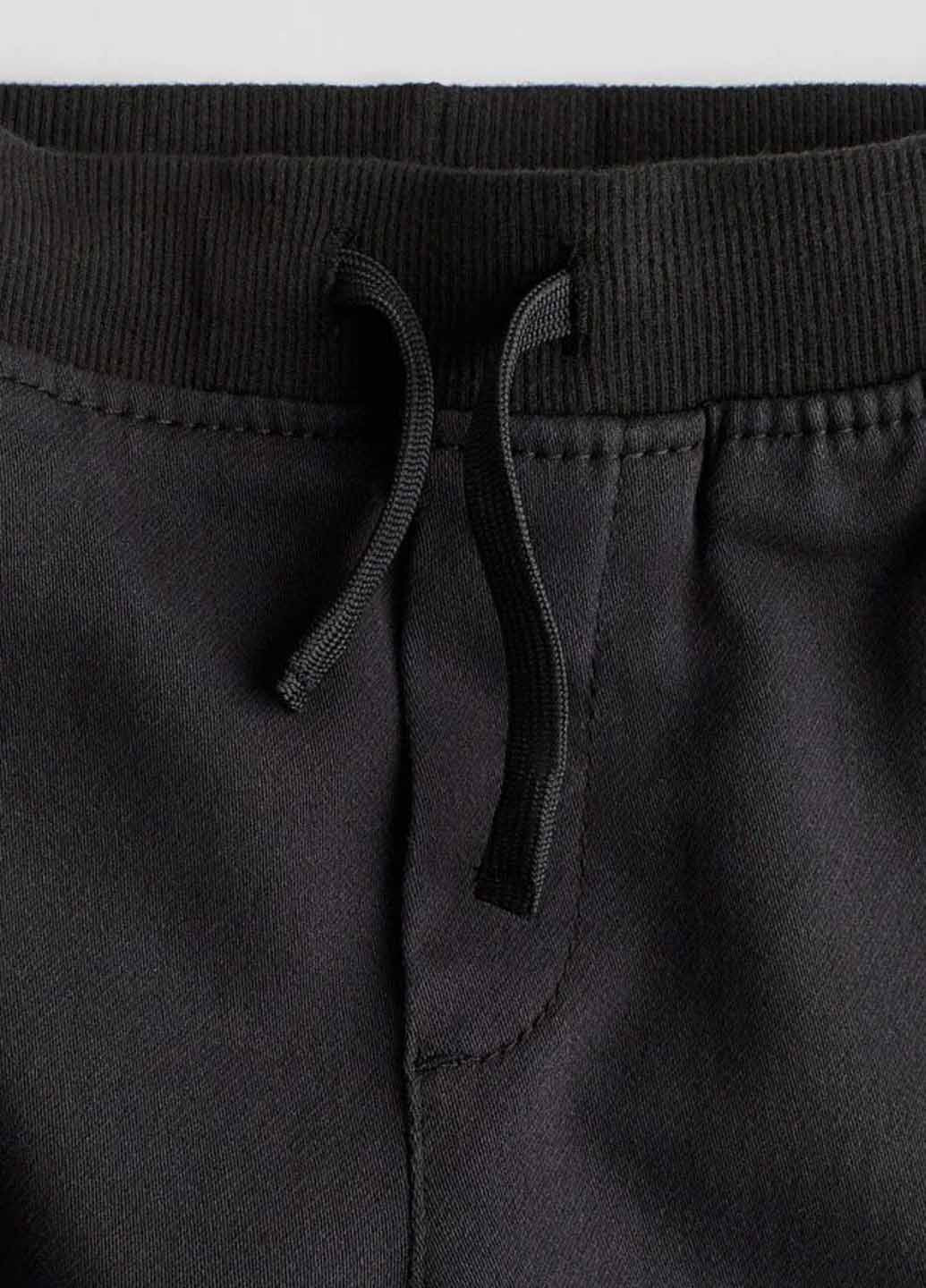 Черные кэжуал демисезонные брюки джоггеры, карго H&M