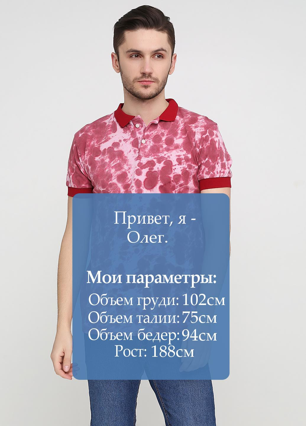 Бордовая футболка-поло для мужчин Chiarotex с абстрактным узором