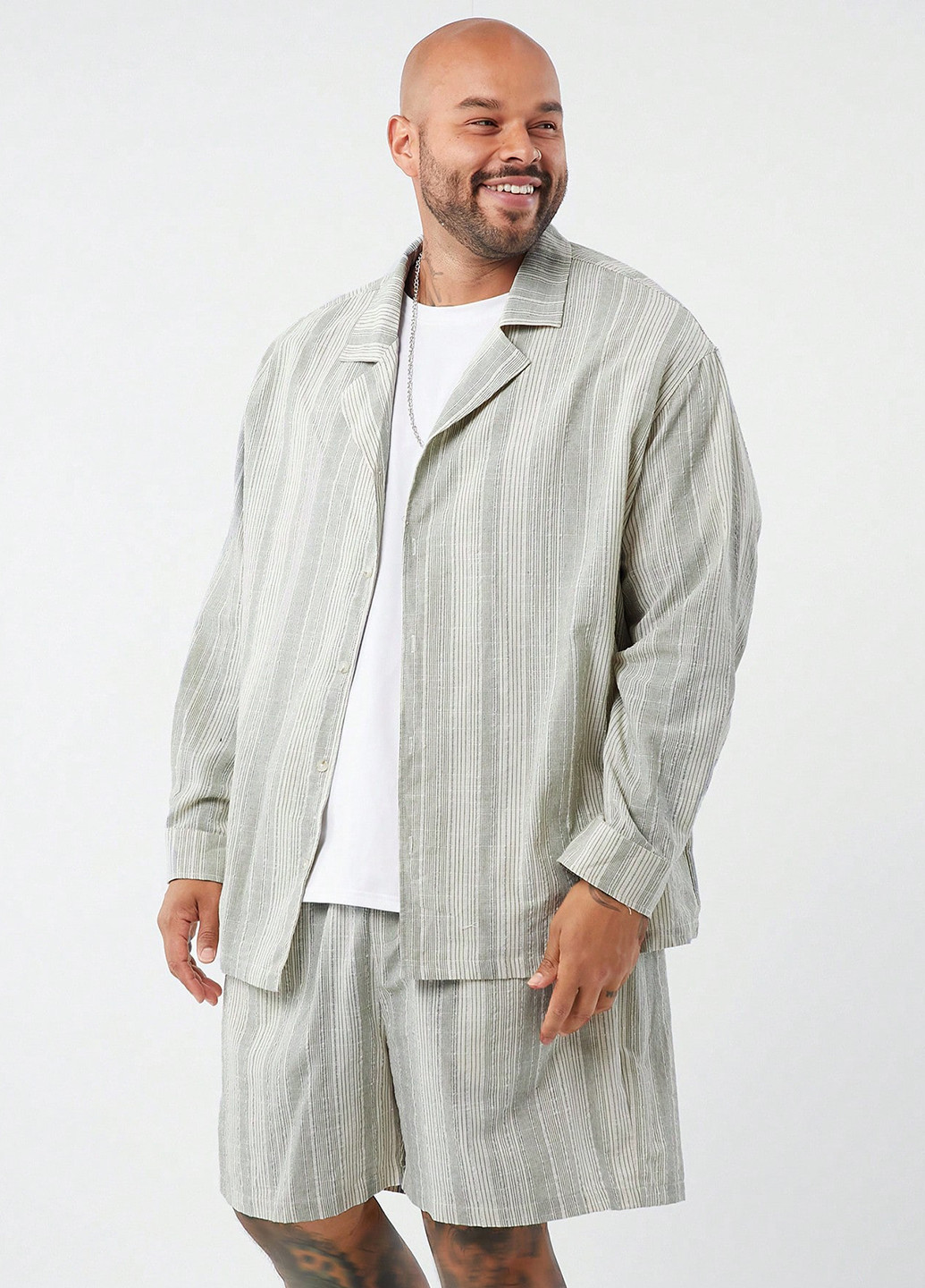 Комбінований літній костюм (сорочка, шорти) з сорочкою, з шортами SHEIN