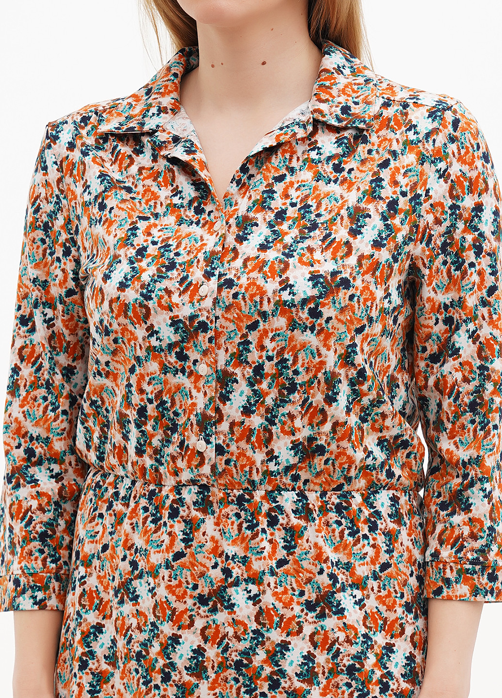 Комбинированное кэжуал платье Tom Tailor с цветочным принтом