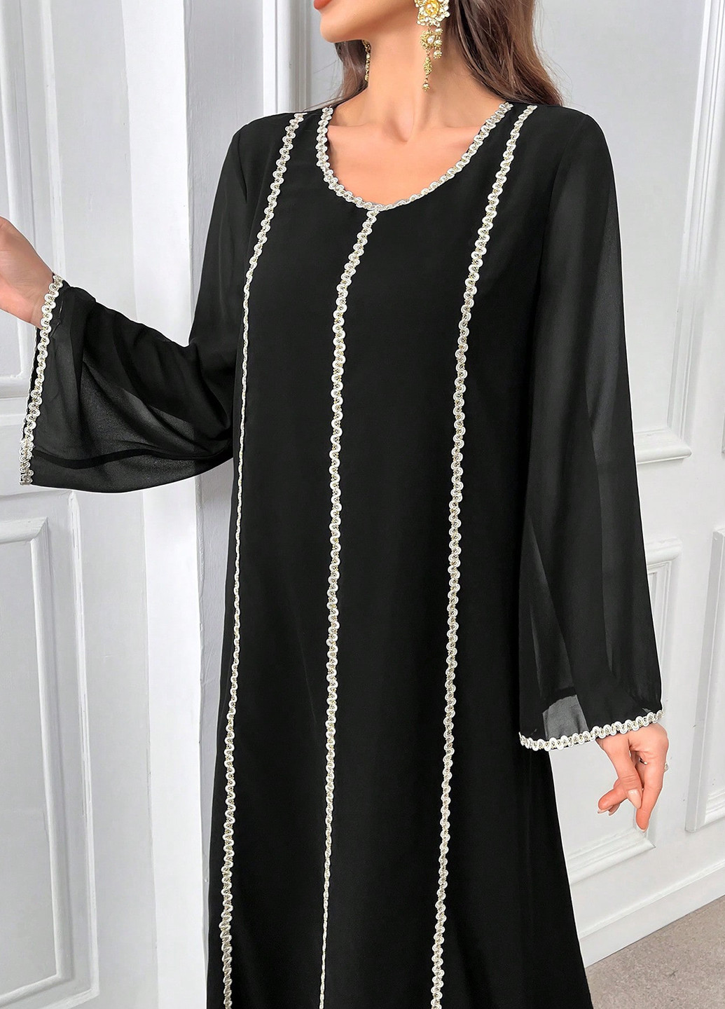 Чорна вечірня сукня а-силует SHEIN однотонна