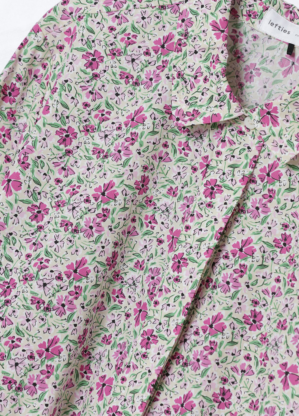 Розовое кэжуал платье рубашка Lefties с цветочным принтом