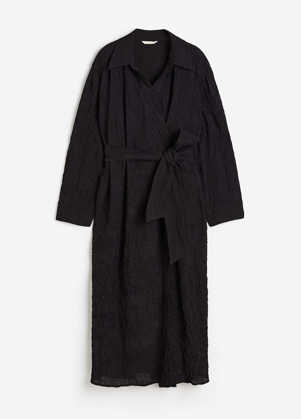 Чорна кежуал сукня на запах H&M однотонна