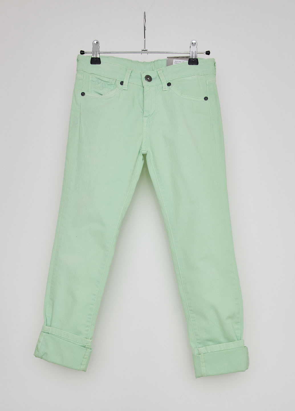 Салатовые демисезонные со средней талией джинсы Pepe Jeans