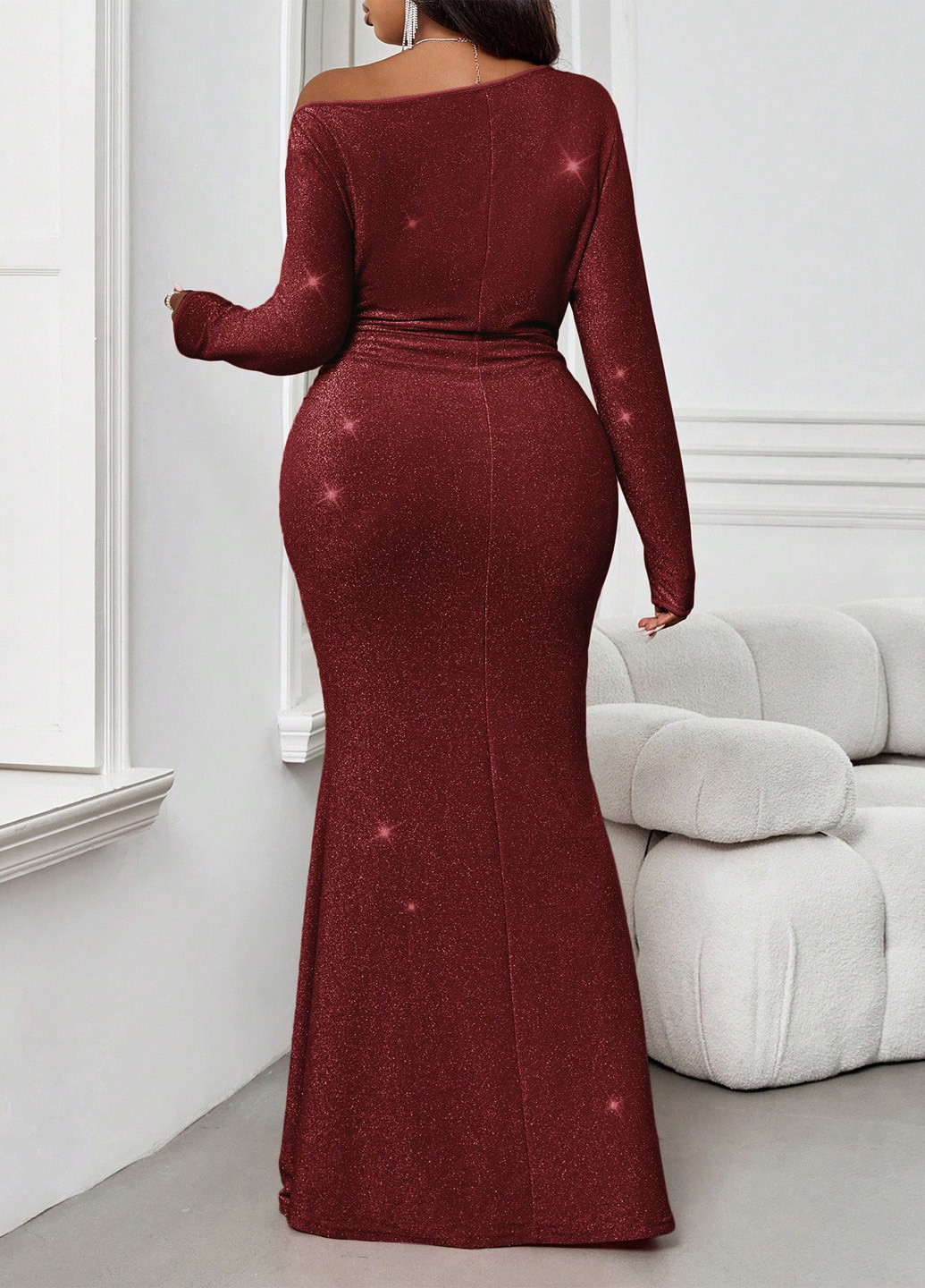 Червона вечірня сукня годе SHEIN однотонна