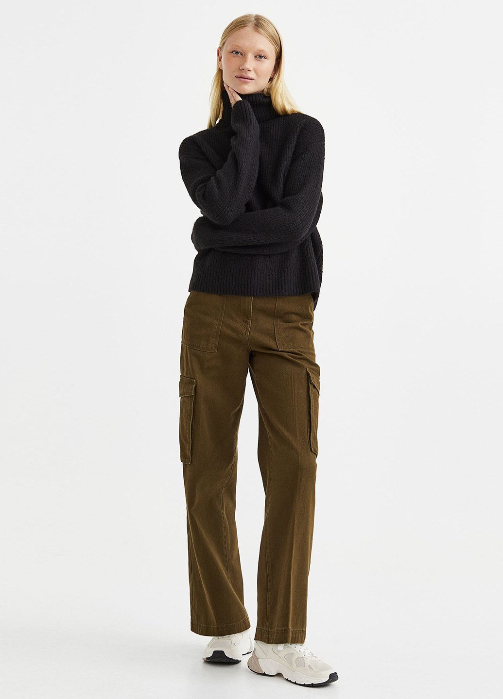 Черный зимний светр зимовий вільного крою H&M