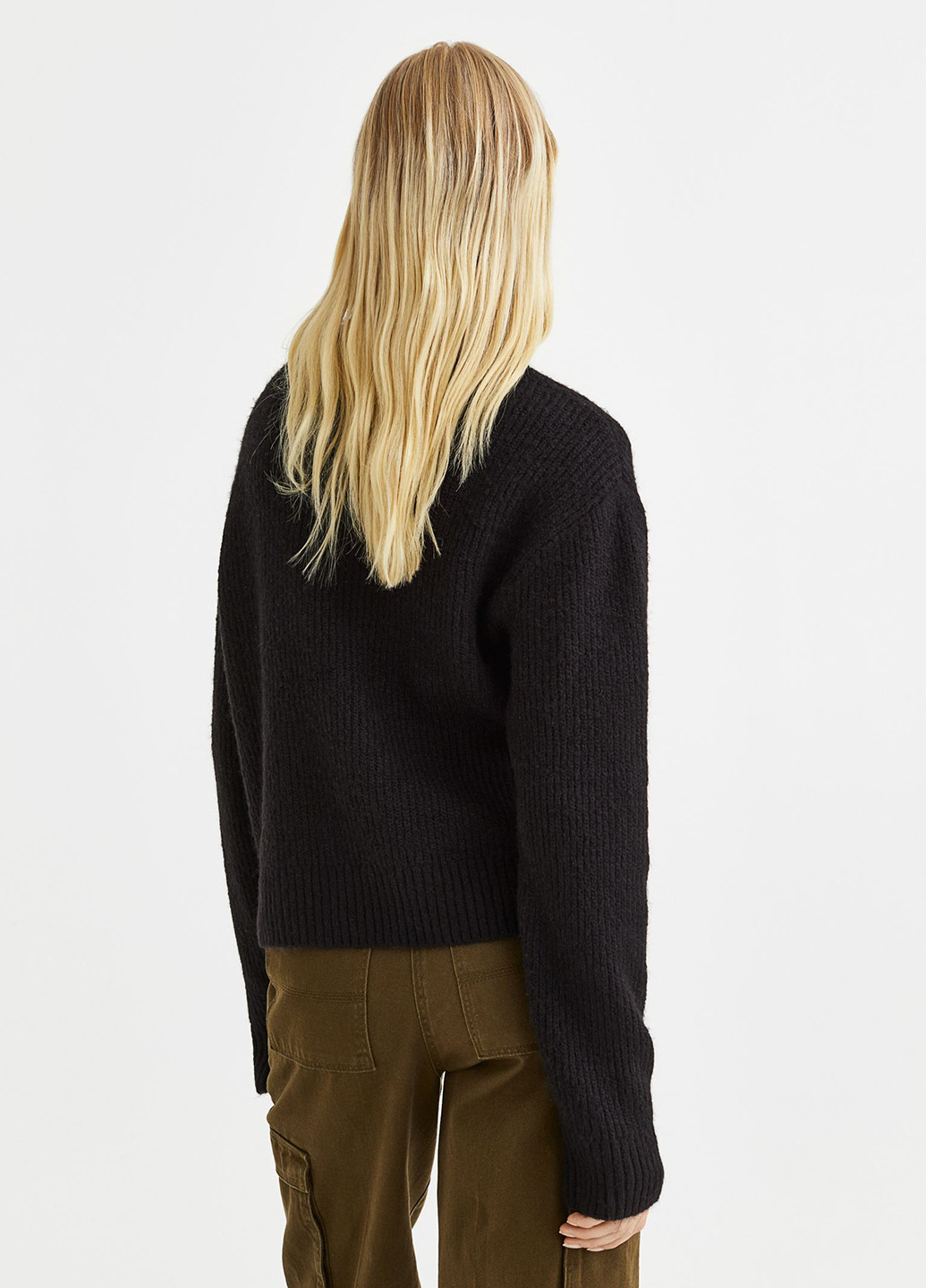 Черный зимний светр зимовий вільного крою H&M