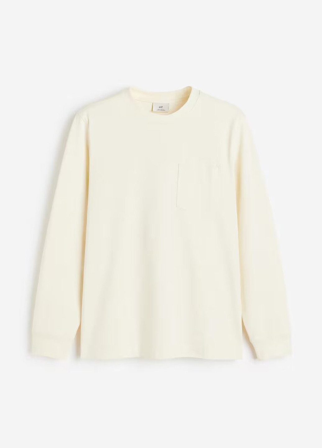 Светло-бежевый демисезонный кэжуал лонгслив H&M однотонный