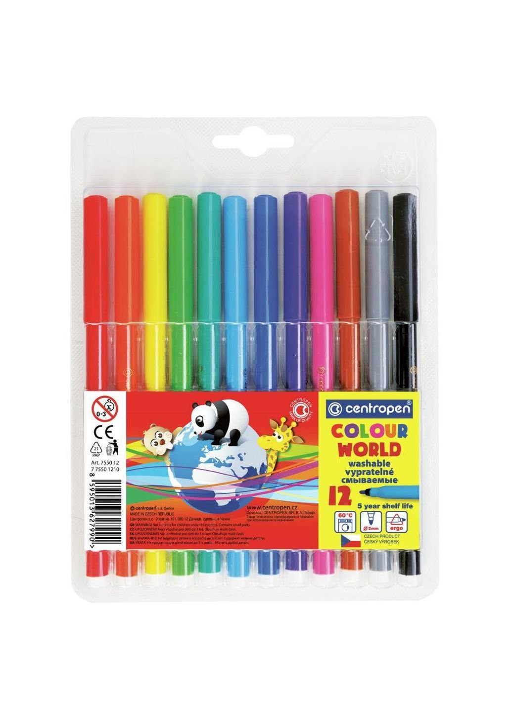 Фломастеры 7550/12 COLOUR WORLD, 12 colors (7550/12 ТП) Centropen (254066512)