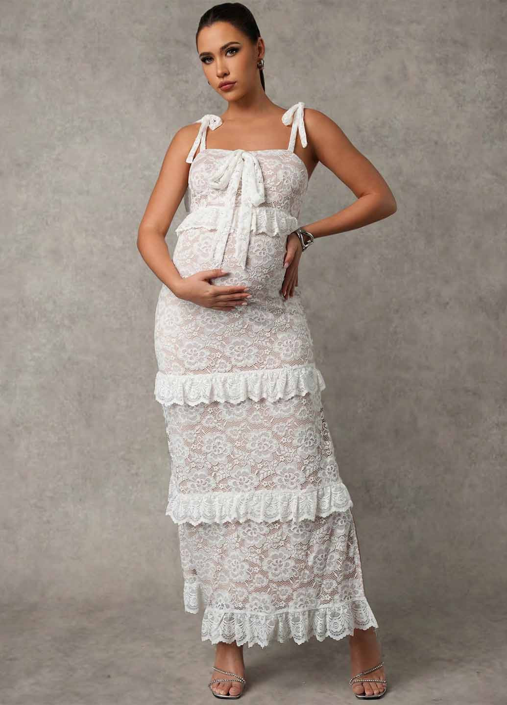 Білий вечірня, святковий сукня а-силует SHEIN однотонна