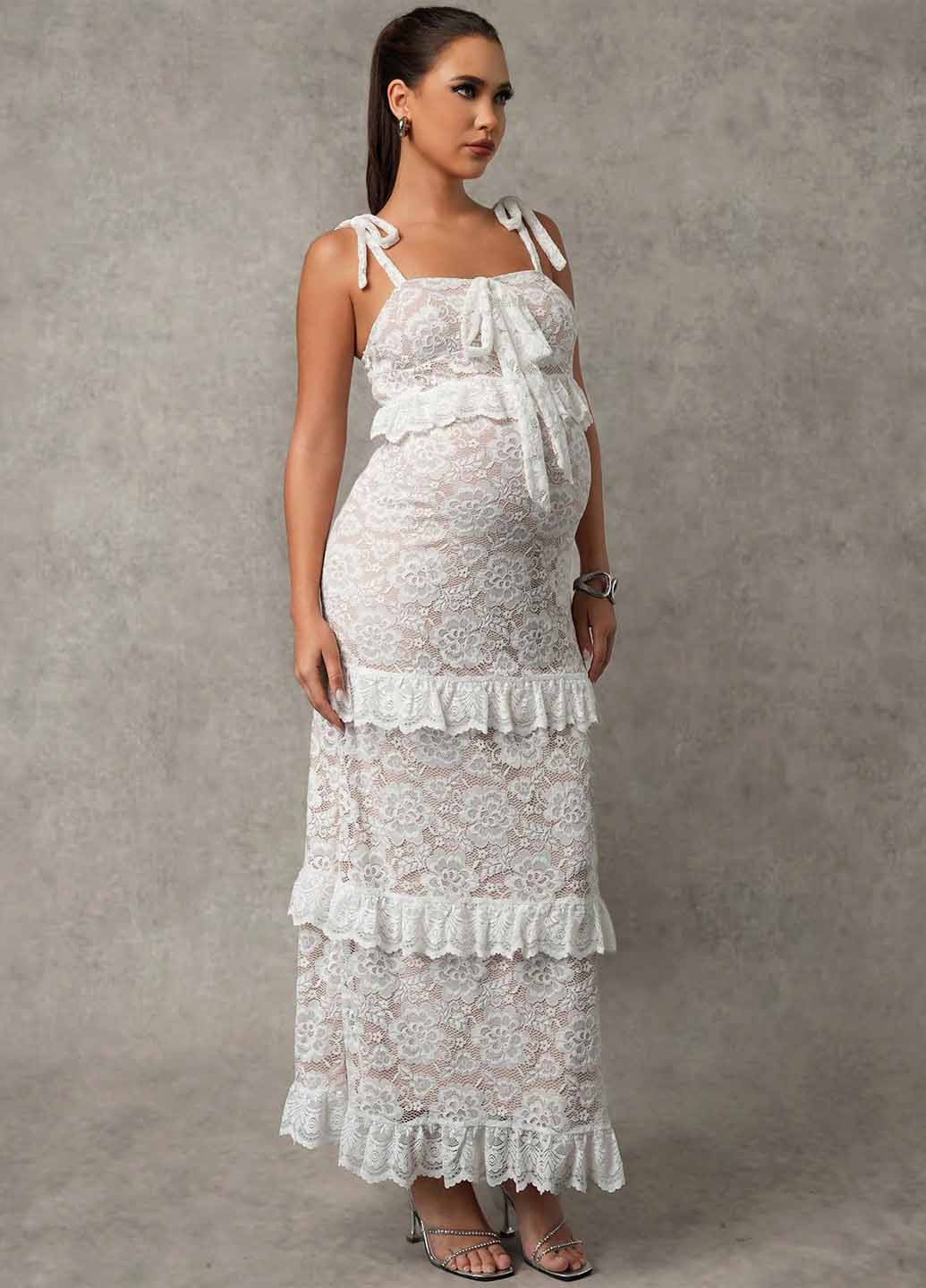 Білий вечірня, святковий сукня а-силует SHEIN однотонна