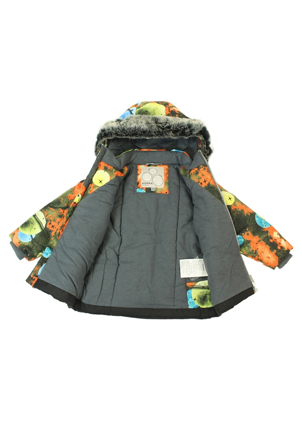 Помаранчевий зимній комплект зимовий (куртка + напівкомбінезон) russel Huppa