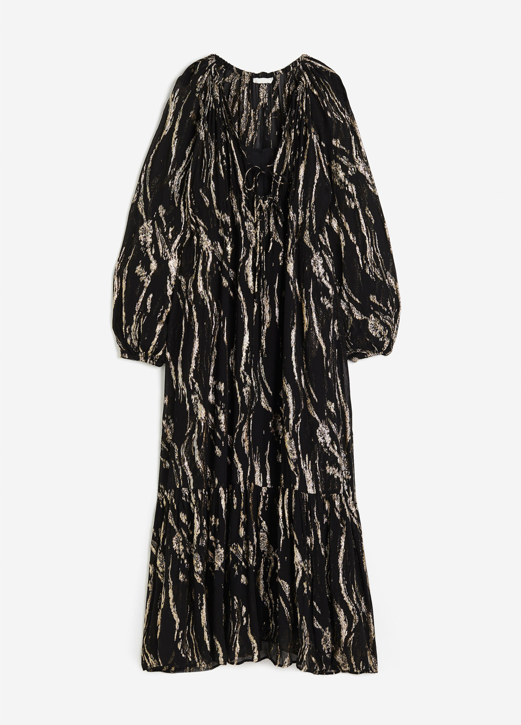 Черное вечернее, кэжуал платье H&M с абстрактным узором