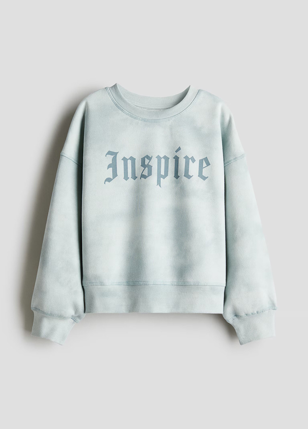 H&M свитшот надпись мятный кэжуал хлопок, трикотаж с начесом