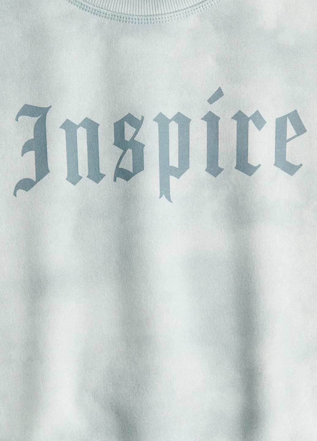 H&M свитшот надпись мятный кэжуал хлопок, трикотаж с начесом