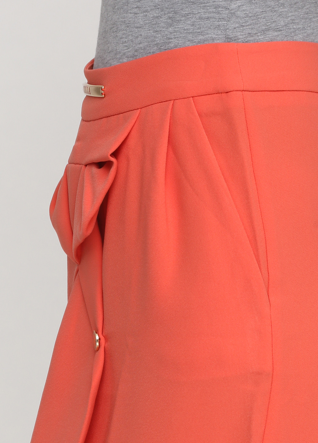 Оранжевая кэжуал однотонная юбка Sassofono а-силуэта (трапеция)