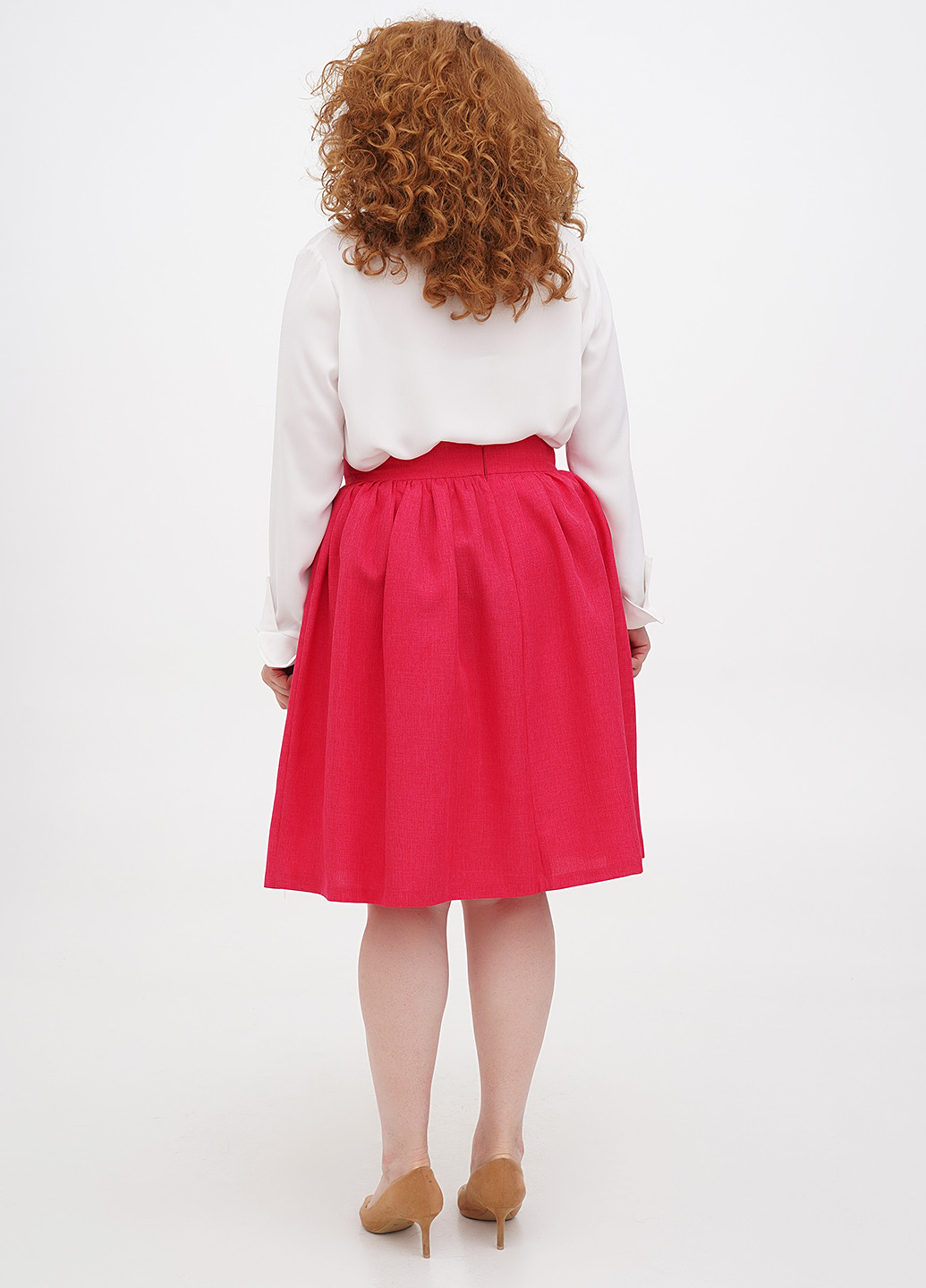 Розовая кэжуал однотонная юбка Laura Bettini клешированная