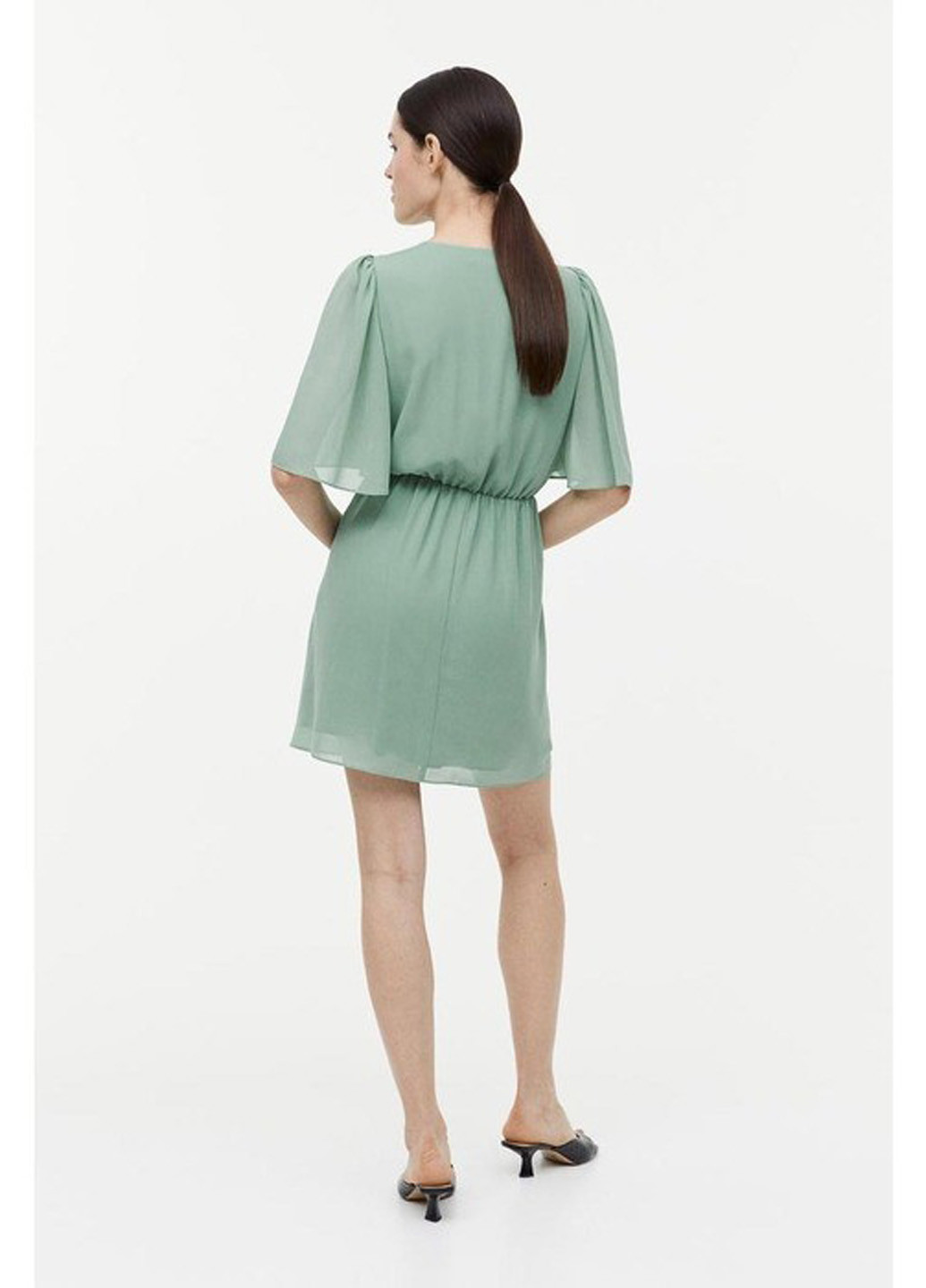 Мятное кэжуал платье H&M однотонное