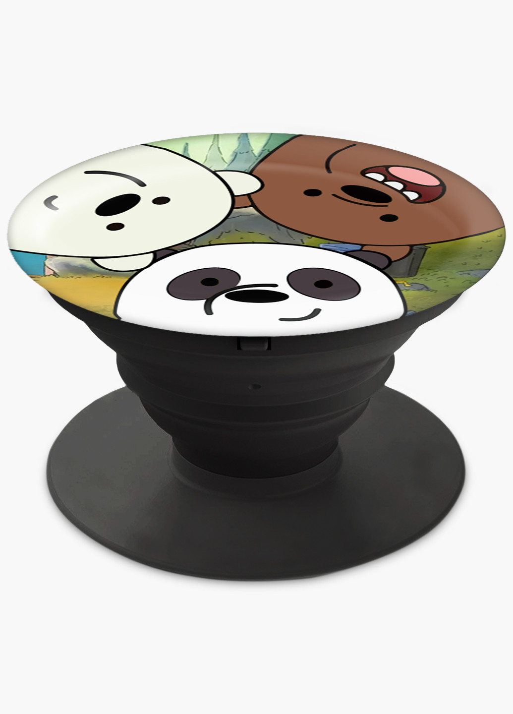Попсокет (Popsockets) держатель для смартфона Вся правда о медведях (We Bare Bears) (8754-2669) Черный MobiPrint (216836462)