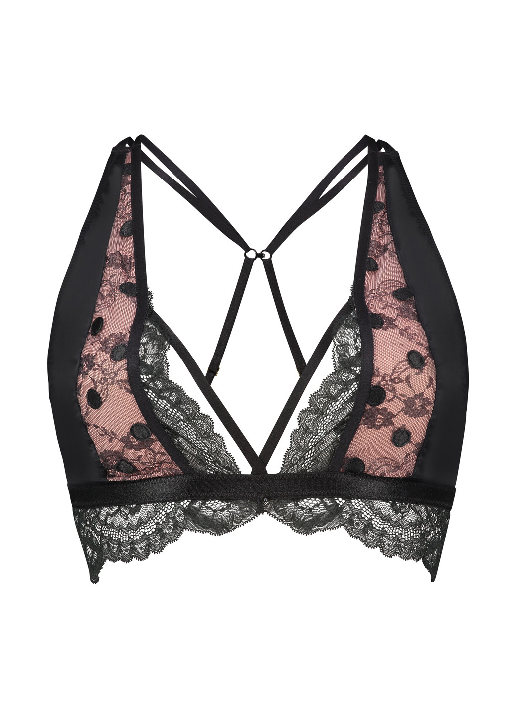 Чёрный бралетт бюстгальтер Hunkemoller без косточек полиэстер