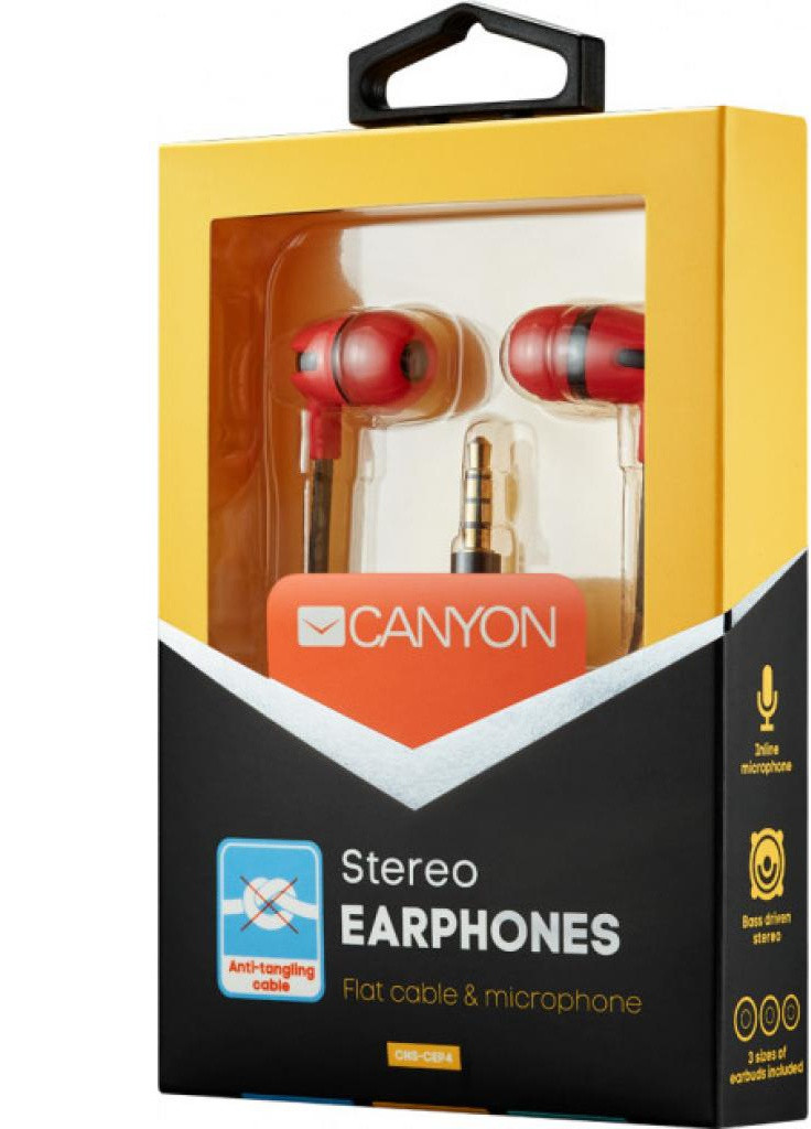 Навушники CNS-CEP4R Red (CNS-CEP4R) Canyon (207366561)