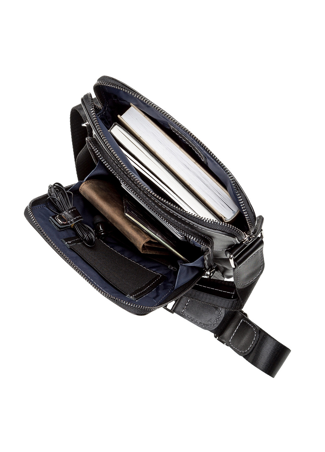 Мужская кожаная сумка 21х26х5 см Shvigel (252128737)