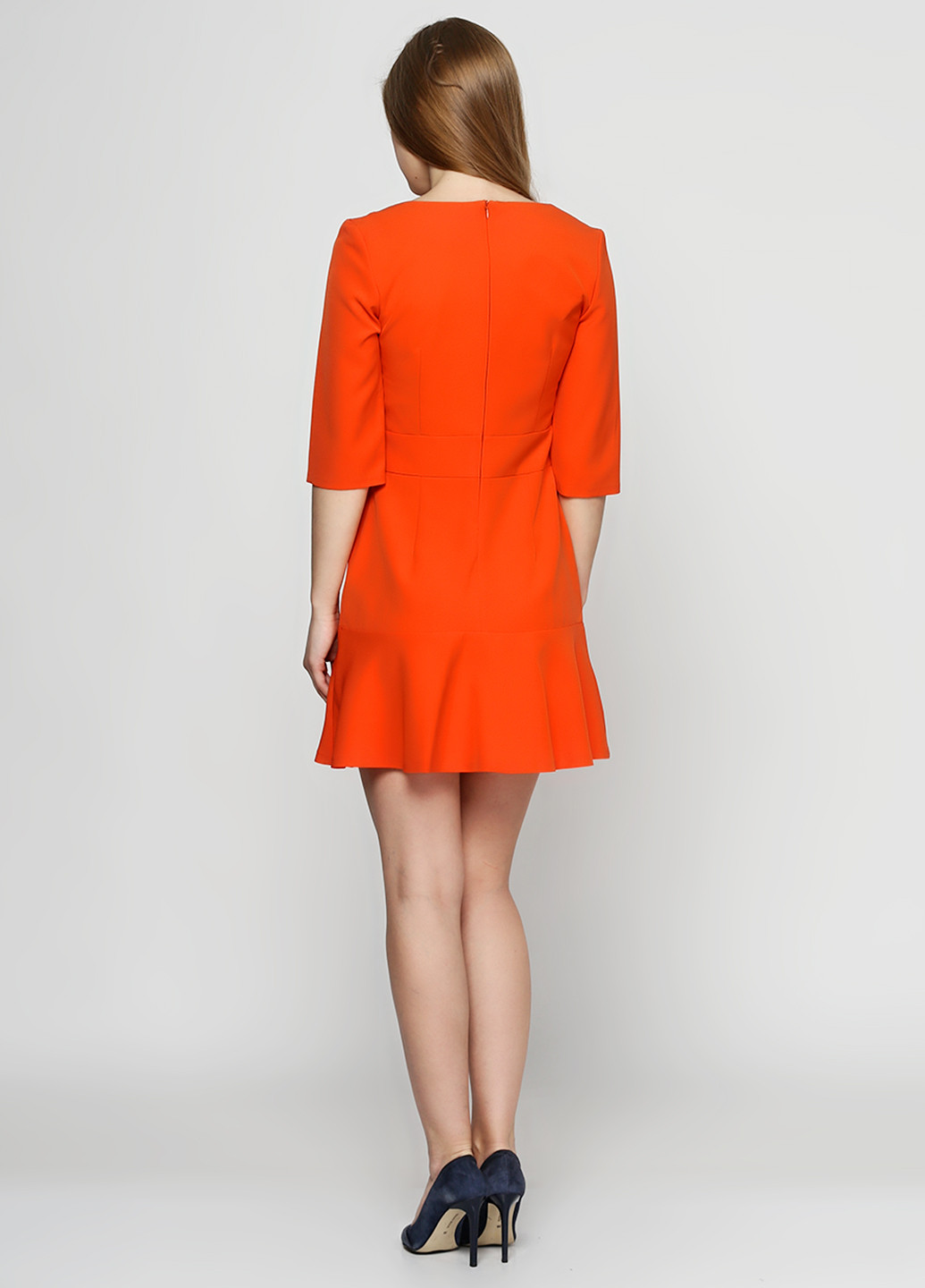 Оранжевое кэжуал платье Alvina однотонное