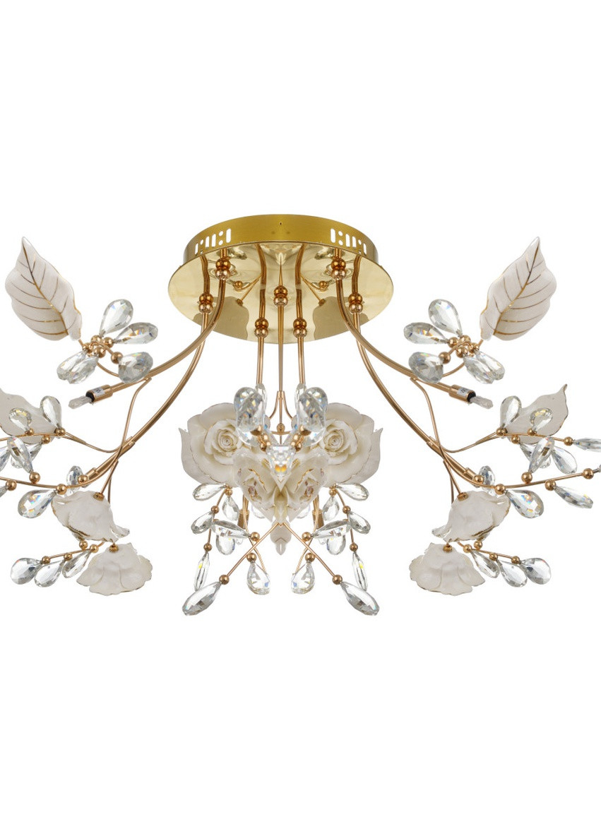 Люстра стельова для спальні флористика галогенна BKL-525C/7 G4 GD Brille (253887015)