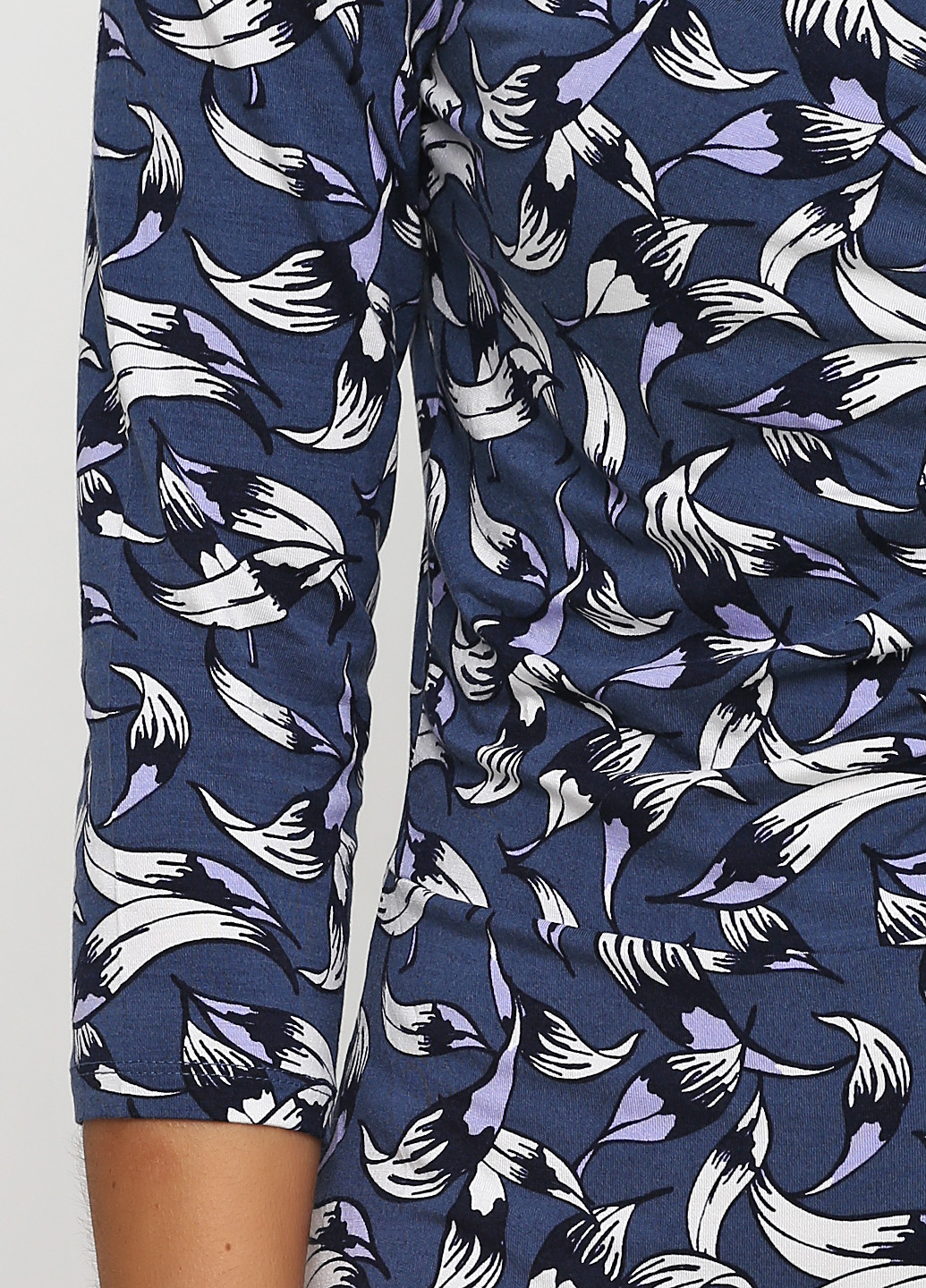 Темно-синее кэжуал платье а-силуэт Tom Tailor с абстрактным узором