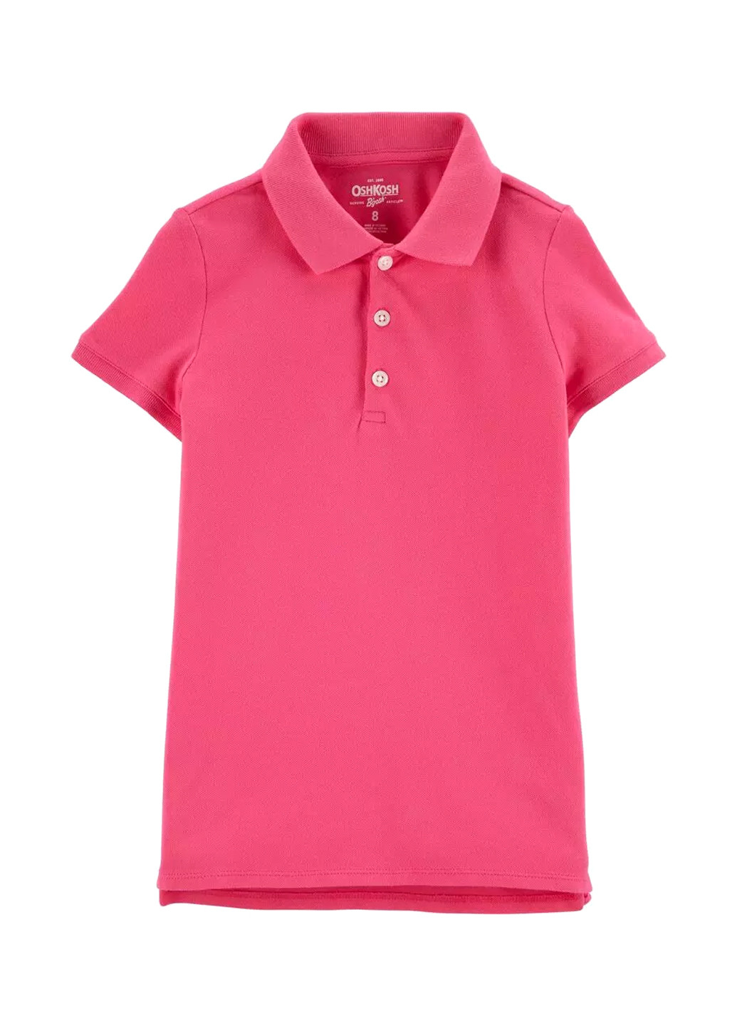 Розовая детская футболка-поло для девочки OshKosh однотонная